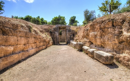 The historical site of Mycenae, in Greece.の写真素材