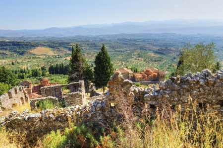 The historical site of Mystras,in Greece の写真素材