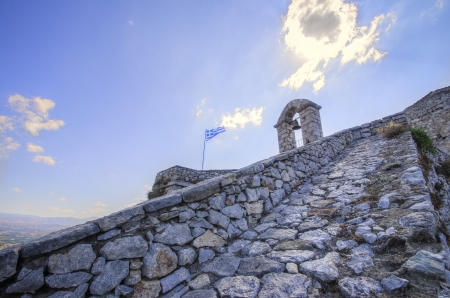 A view of Palamidi in Nafplio.の写真素材