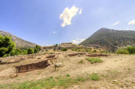 The historical site of Mycenae, in Greece.の写真素材