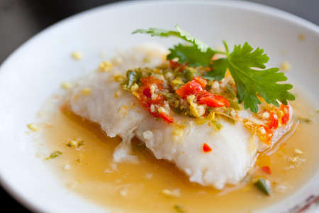 hot and spicy steamed fishの写真素材