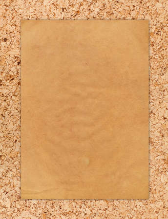 Vintage paper on corkboardの写真素材