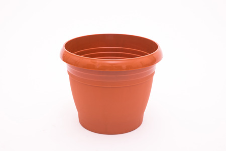 Empty plant pot isolated on white background.の写真素材