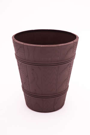 Empty plant pot isolated on white background.の写真素材