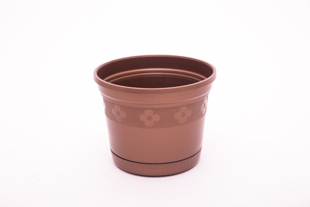 Empty plant pot isolated on white background.の写真素材