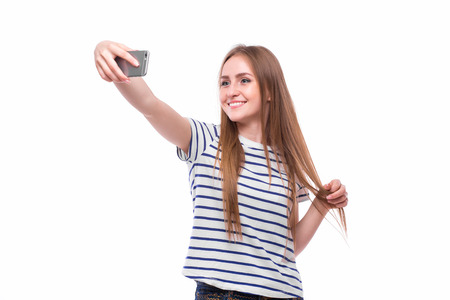 Selfie, Beautiful girl taken pictures of her self,の写真素材
