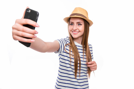 Selfie, Beautiful girl taken pictures of her self,の写真素材