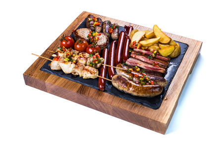 Grilled mix meal. Restaurant food concept.の写真素材