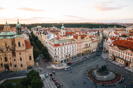 Prague, Czech Republic - 04 July 2016. The summer photo from above of Praha, Chezh Republic capital like a point of travel destination.のeditorial素材