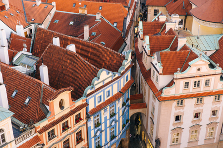 Prague, Czech Republic - 04 July 2016. The summer photo from above of Praha, Chezh Republic capital like a point of travel destination.のeditorial素材