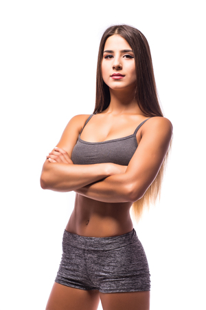 attractive fitness woman, trained female bodyの写真素材