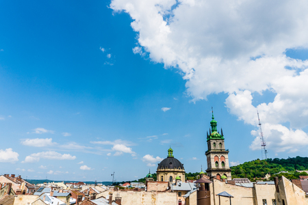 Lviv, Ukraine - 28 July 2016.Lviv old city panorama viewのeditorial素材