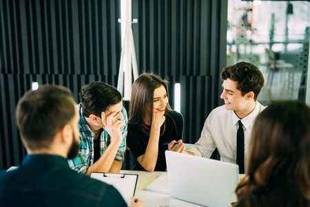 Startup diversity teamwork brainstorming meeting concept. business team coworkers working together...
