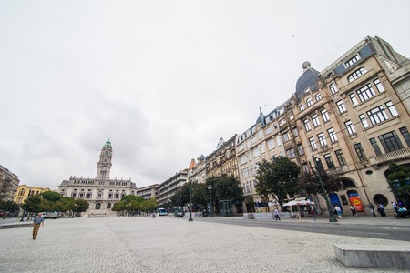Ancient vintage azulejos picture in the old Sao Bento Railway Station of Porto. Building of Sao Bento station is a popular tourist attractionのeditorial素材