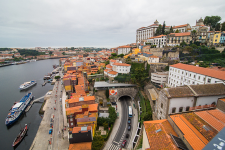 Porto, Portugal old town from Ponte de Luis bridgeのeditorial素材