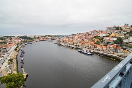 Porto, Portugal old town from Ponte de Luis bridgeのeditorial素材