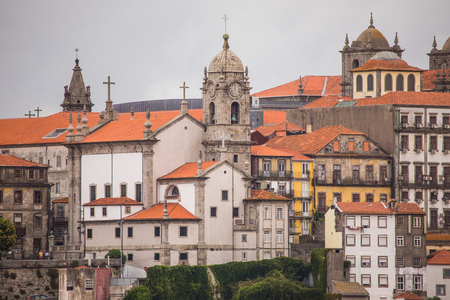 Panoramic view of the Old town of Porto, Portugalのeditorial素材