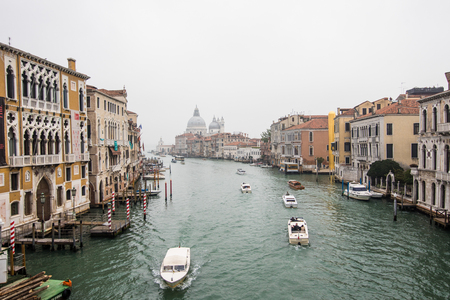 Venice, Italy - October, 2017: View old city center buildings and canal in Venice, Italy.のeditorial素材