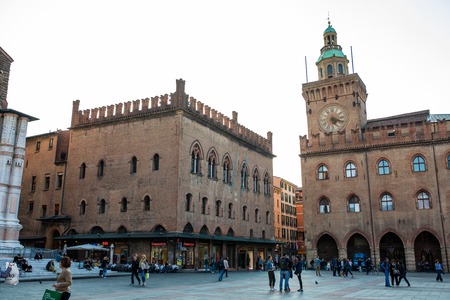 BOLOGNA, ITALY - October, 2017: General view city streets and medieval centre of Bologna, Italyの写真素材