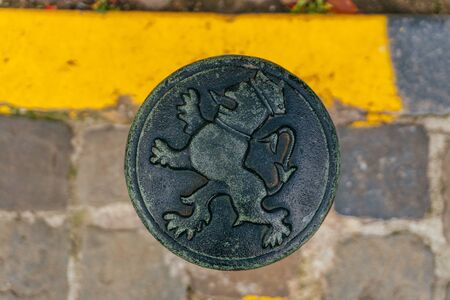 Brugge medieval historic city. Brugge streets and historic center. canals and buildings. Brugge popular touristic destination of Belgium.の写真素材