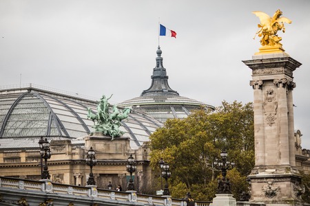 Paris, France - November, 2017. Paris destination Alexandre III Bridge Paris Franceのeditorial素材