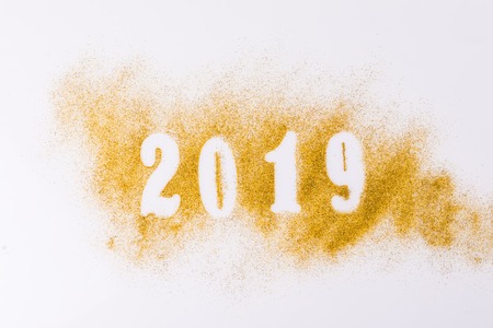 New year decoration. Closeup on 2019. Christmas, New Year background