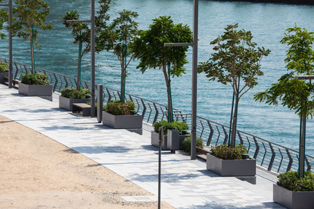 DUBAI, UNITED ARAB EMIRATES - OCTOBER, 2018: The promenade of Marina