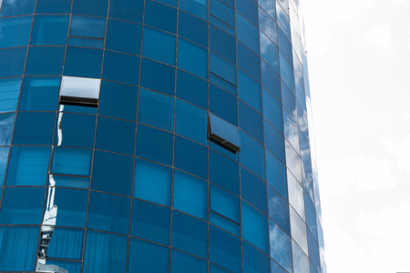 Dubai, United Arab Emirates - October, 2018: Close-up of skyscrapers at Dubai Marinaのeditorial素材