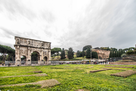 ROME, ITALY- November, 2018: Colloseum in Rome most remarkable landmark of Rome and Italy. Colosseum elliptical amphitheatre in the centre of the city of Rome.のeditorial素材