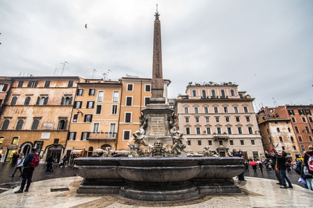 Rome, Italy - November, 2018: Ancient Roman Pantheon temple, front view - Rome Italyのeditorial素材