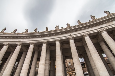 St. Peter's square in front of world's largest church - Papal Basilica of St. Peter's - a grandiose...