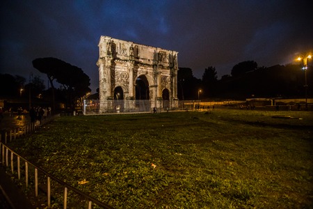 Rome, Italy - November, 2018: The Colosseum world famous landmark in Rome. Night viewのeditorial素材