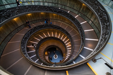 VATICAN - November 2018: Spiral Stairs of the Vatican Museums in Vatican, Italy