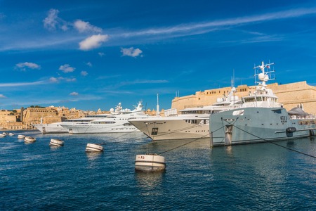 View on the harbors of Malta cities from the boat trip.のeditorial素材