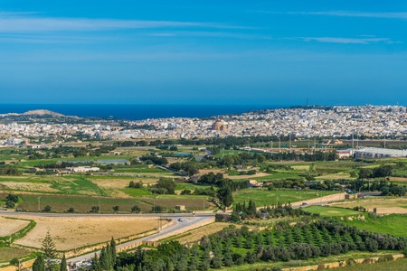 Maltese landscape. View from Mdina mediaval cityの写真素材