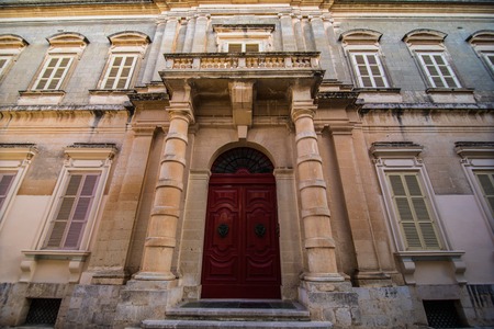 Mdina, Malta - November, 2018: ancient narrow medieval street town Mdina Maltaのeditorial素材
