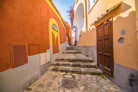 Positano, Italy - November, 2018: old cozy street in the Positano townのeditorial素材