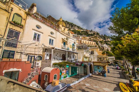 Positano, Italy - November, 2018: old cozy street in the Positano townのeditorial素材