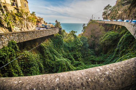 Beautiful panoramic view of Positano, Italyのeditorial素材