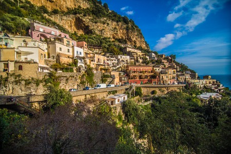 Beautiful panoramic view of Positano, Italyのeditorial素材