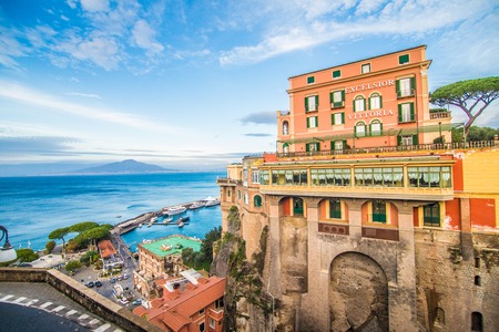 Sorrento, Italy - November, 2018: Old city street of Sorrento in Italyのeditorial素材