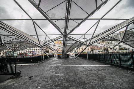 Naples, Italy - November, 2018: People At Metro Station Naples Garibaldi Piazzaのeditorial素材