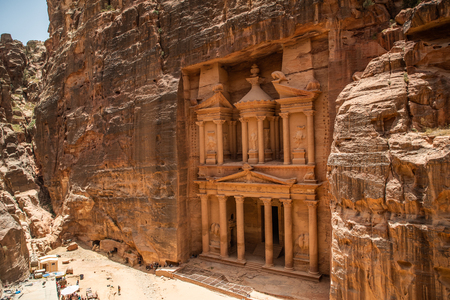 PETRA, JORDAN - may 2019: Ancient Treasury in Petra, Jordan. Petra has been a UNESCO World Heritage Siteのeditorial素材