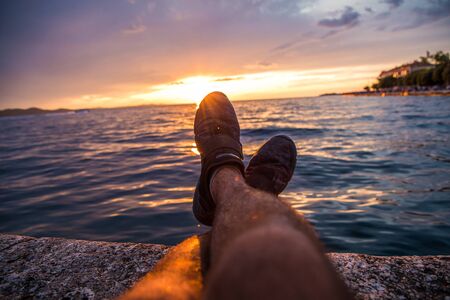 Zadar, Croatia - July, 2019 Sunset in Zadar Croatiaの写真素材