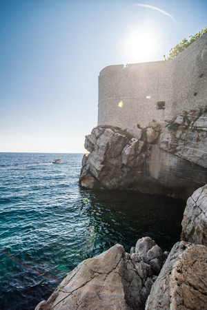 Dubrovnik, Croatia - July, 2019: The Strada is the main shopping street and gathering area in the city of Dubrovnik in Croatia.のeditorial素材