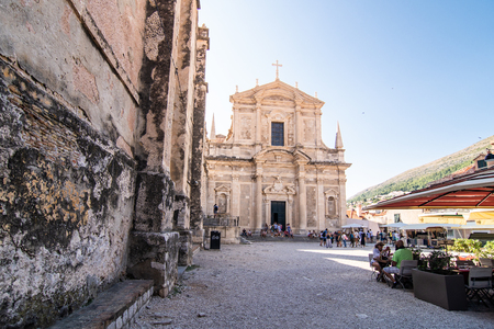 Dubrovnik, Croatia - July, 2019: The Strada is the main shopping street and gathering area in the city of Dubrovnik in Croatia.のeditorial素材