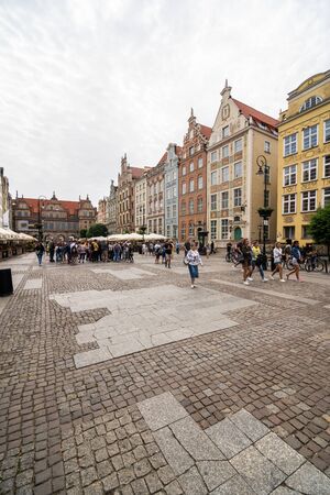 Gdansk, Poland - Juny, 2019. Old buildings of the city of Gdansk.