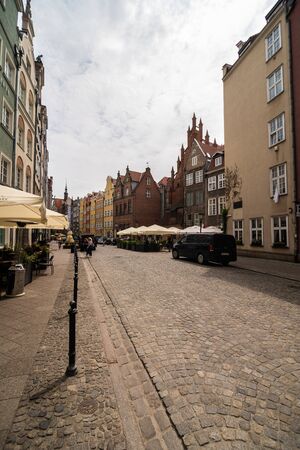 Gdansk, Poland - Juny, 2019. The Long Lane in old town of Gdansk. Baroque architecture of the Long...