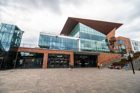 Gdansk, Poland - July 12, 2018: Architecture of new Forum mall in the city center of Gdansk of Gdansk, Poland. Gdansk is the historical capital of Polish Pomerania with medieval old town architecture.のeditorial素材