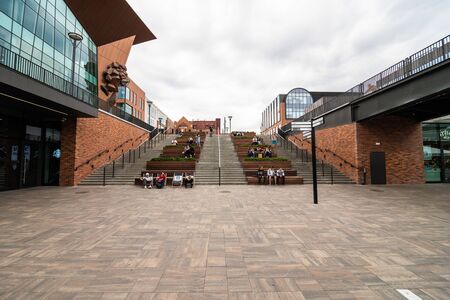 Gdansk, Poland - July 12, 2018: Architecture of new Forum mall in the city center of Gdansk of Gdansk, Poland. Gdansk is the historical capital of Polish Pomerania with medieval old town architecture.のeditorial素材
